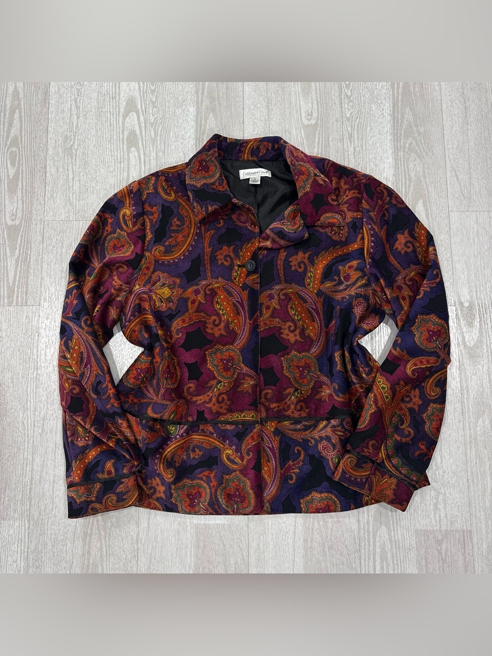 Coldwater Creek Purple and Orange Paisley Jacket